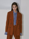 스튜(STHU) [Italy Fabric]Brown Double Over Jacket