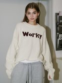 스튜(STHU) Ivory Worky Wool Blended Sweater