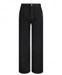 ANGEL SEMI-WIDE DENIM PANTS BLACK