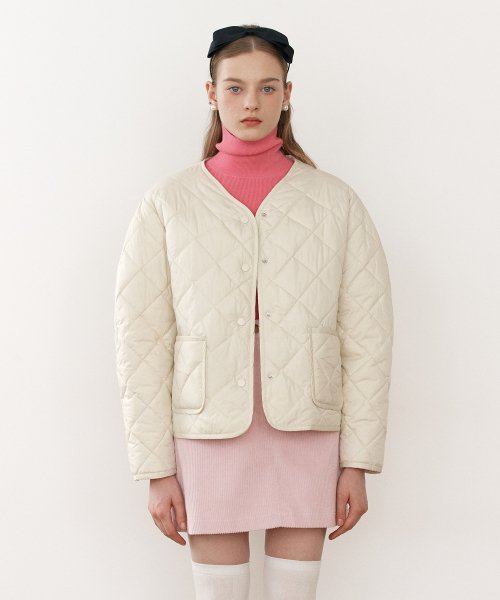 QUILTING SHORT JACKET IVORY