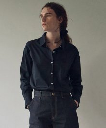 NICOLE STANDARD OXFORD SHIRT_NAVY