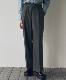 HIGHWAIST PINTUCK BERMUDA SLACKS_CHARCOAL