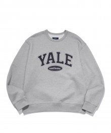 YALE X ROOTFINDER OVERFIT CORDUROY 2TONE ARCH CREWNECK GRAY