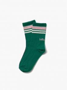 Signiture color stripe socks_Green