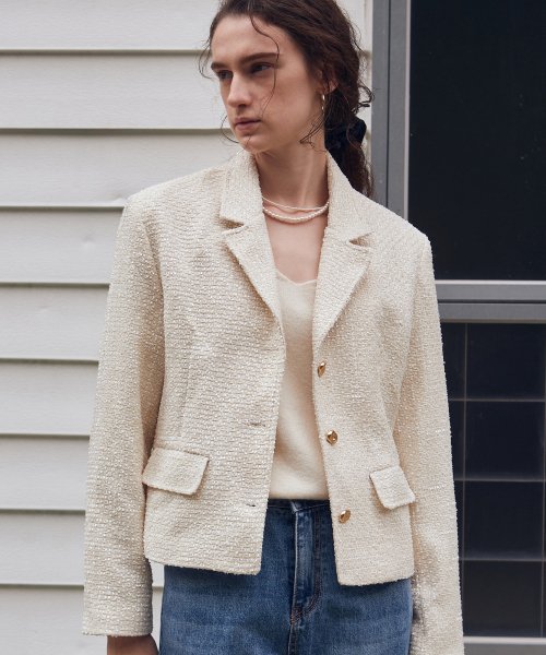 FORMAL TWEED JACKET_CREAM