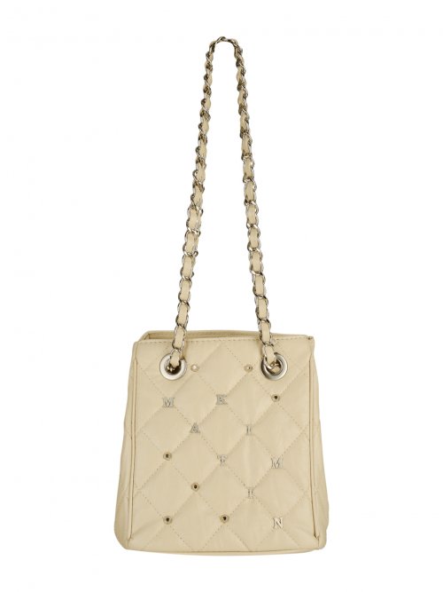 MUSINSA | MATIN KIM STUD MINI QUILTING BUCKET BAG IN IVORY