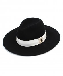 White Line Wool Black Fedora 울페도라