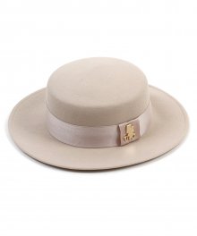 Ivory Line Flat Wool Ivory Fedora 울페도라