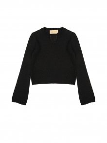 HENLY NECK KNIT TOP IN BLACK