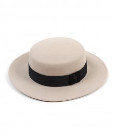 Black Line Flat Wool Ivory Fedora 울페도라