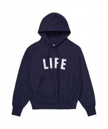 HEAVY WEIGHT LETTER LOGO HOODIE_NAVY
