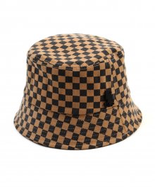 Side Thunder Border Check Brown Bucket Hat 체크버킷햇