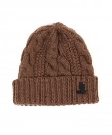 Wool Twist Brown Beanie 울비니