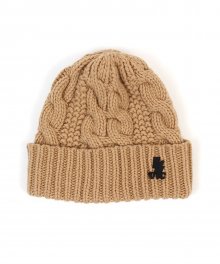 Wool Twist Beige Beanie 울비니