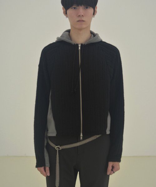 Whale hood zip-up (Black)