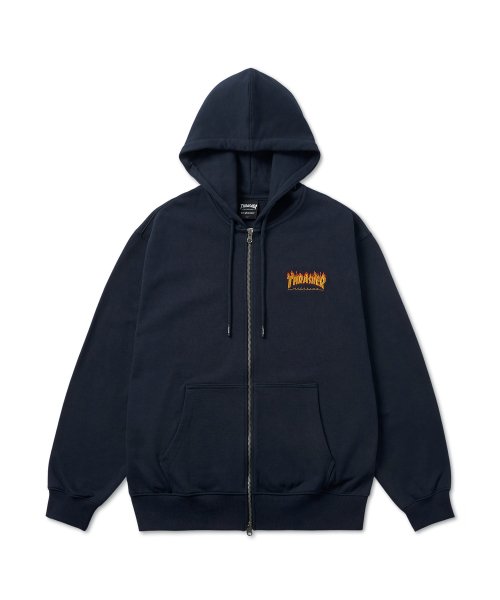 Худи на молнии с лого Flame Navy