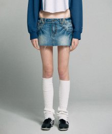 Vintage Micro Denim Skirt Blue