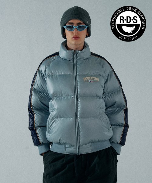 MUSINSA | SCULPTOR 105 RDS Raglan Puffer Down Sky/Navy Blue