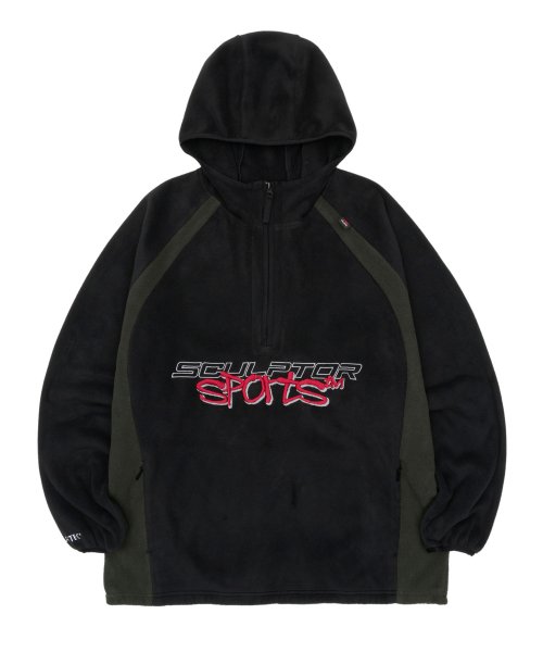 POLARTEC® Color Block Anorak Pullover Black