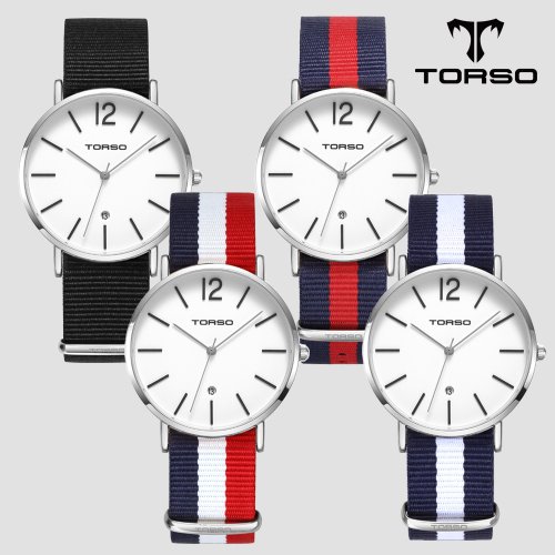 토르소(Torso) T101M-Ss-N 도로스 데이트 워치 남성 나토 밴드 시계 - 80,000 | 무신사 스토어