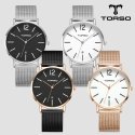 토르소(TORSO) T101M-MS 도로스 데이트 워치 남성 메탈 메쉬 밴드 시계
