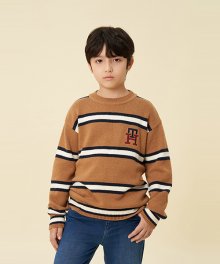 스트라이프 모노그램 스웨터