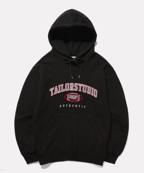 테일러 스튜디오(TAILOR STUDIO) 럭비 로고 후드 (블랙) - 29,900 | 무신사 스토어