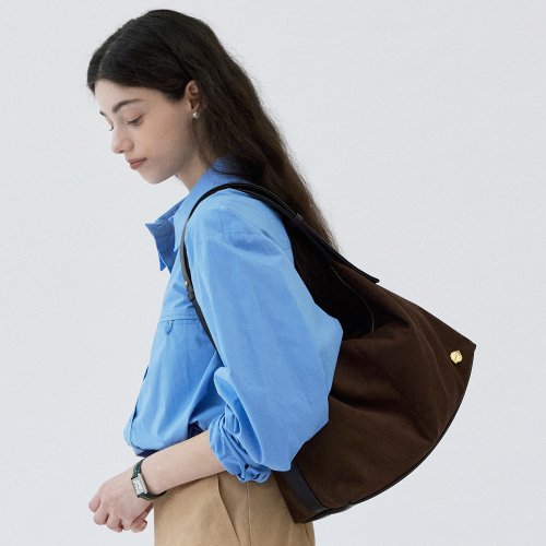 Suede Daily Hobo Bag_Royal Brown