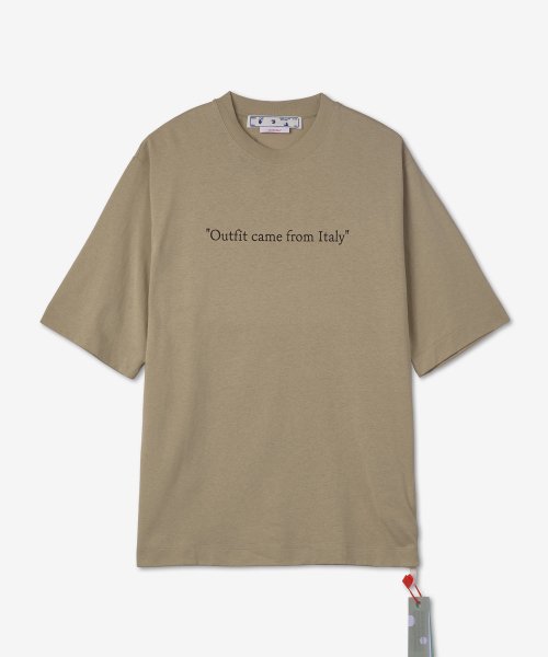 남성 백 핸드 로고 반소매 티셔츠 - 베이지 / OMAA119S22JER0021710