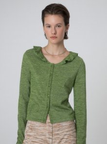 Metallic Frill Collar Blouse in Green VW2AB340-32