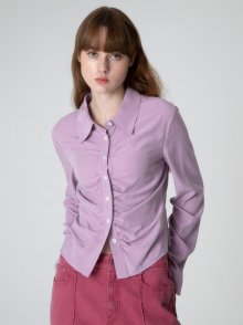 Front Shirring Blouse in Lavender VW2AB347-50