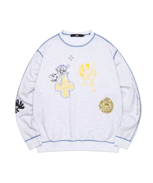 엘엠씨(LMC) LMC THORNS COLLAGE CNTRST ST SWEATSHIRT light