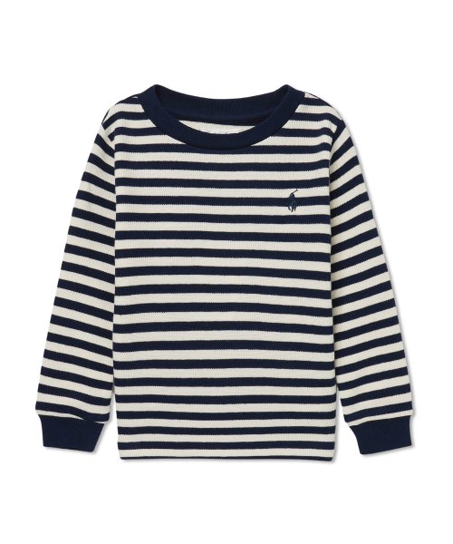 폴로 랄프 로렌 칠드런(POLO RALPH LAUREN CHILDREN) 베이비 남아 와플 풀오버 니트 셔츠 - 크림/네이비 - 79,000 | 무신사 스토어