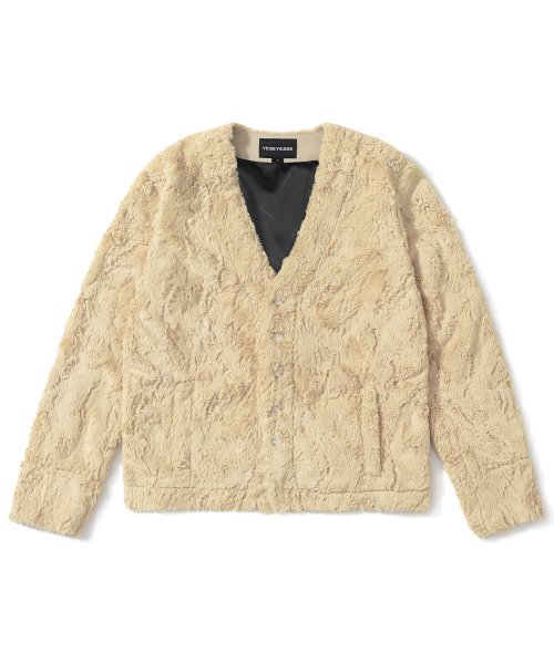 예스아이씨(YESEYESEE) Faux Fur Cardigan Beige - 사이즈