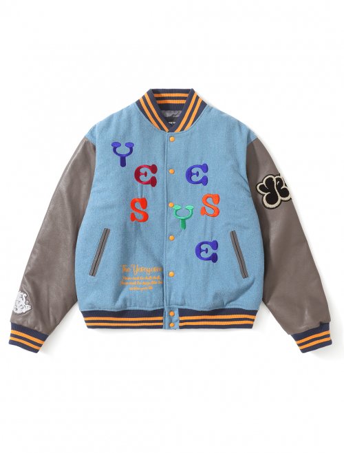 MUSINSA | YESEYESEE Mobile Varsity Jacket Sky Blue