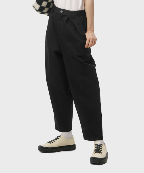 Брюки твил relaxed tapered Black