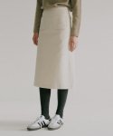 블랭크03(BLANK03) corduroy pocket skirt [Italian fabric] (cream)