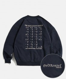 Semaphore Alphabet Heavy Weight Sweat Shirt Navy