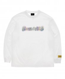 샤이닝 로고 오버핏 롱슬리브 티셔츠(화이트)