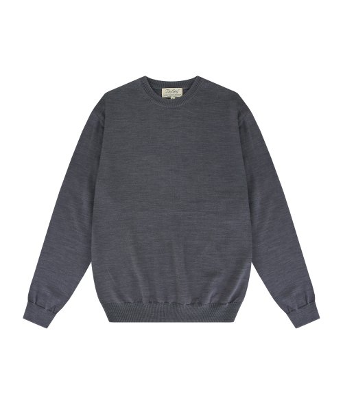 Wool soft crewneck sweater (Blue gray)