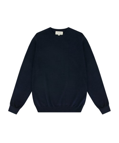 Wool soft crewneck sweater (Navy)
