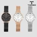 토르소(TORSO) T101F-MS 도로스 데이트 워치 여성 메탈 메쉬 밴드 시계