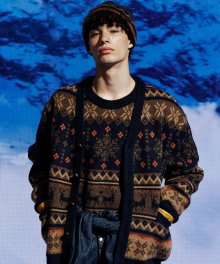 JACQUARD CREW NECK SWEATER NAVY_FN4KT09U