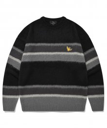 ANGEL BLOCK MOHAIR KNIT BLACK