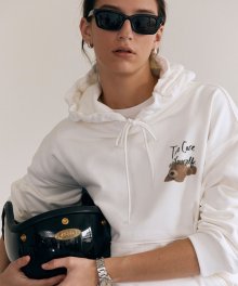 UNISEX TAKE CARE TEDDY HOODIE OFF WHITE_UDTS1C104WT
