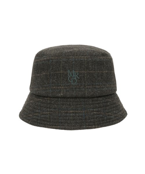 MUSINSA | MARDI MERCREDI WOOL BUCKET HAT MULTI CHECK MRCD_KHAKIBROWN