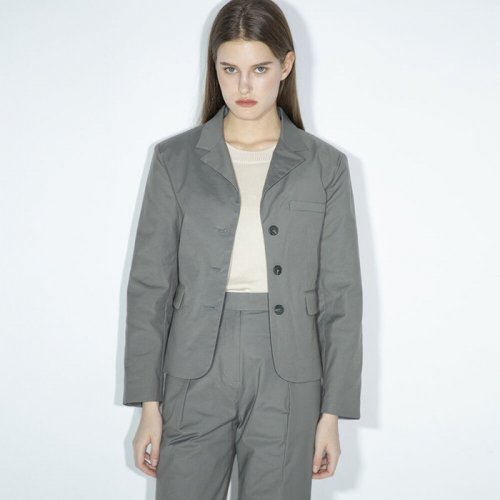 SIA CROP BLAZER JACKET (KHAKI)