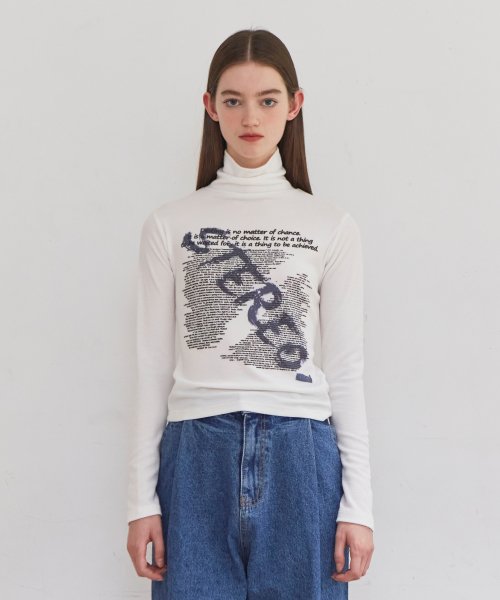 [LINE] Printing Turtleneck T-shirt (5colors)