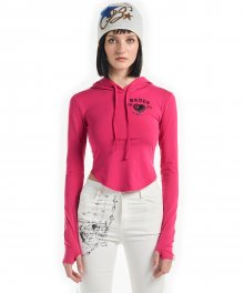 Eight-ball Cut Out Hoodie Pink