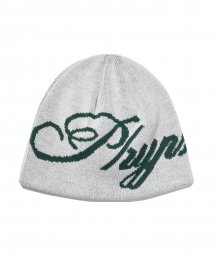 JACQUARD CURSIVE LOGO SHORT BEANIE IVORY